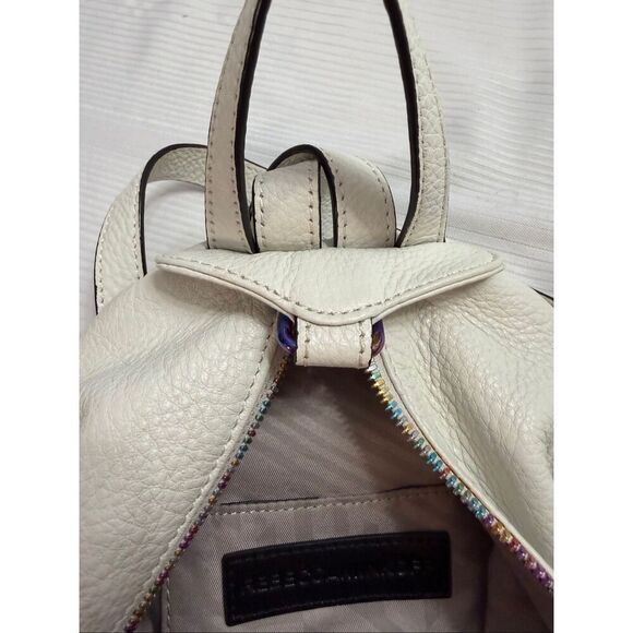 Rebecca Minkoff White Leather Oil Slick Rainbow Backpack Purse Handbag main image 10